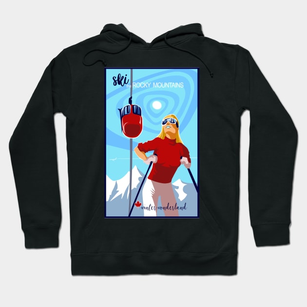 Retro alpine ski poster Hoodie by SFDesignstudio